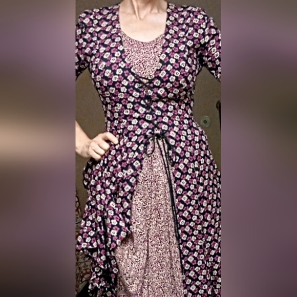 Vintage Y2K Prairie Dress /Witchy Vibes/ Corset Style front & back - Picture 8 of 13